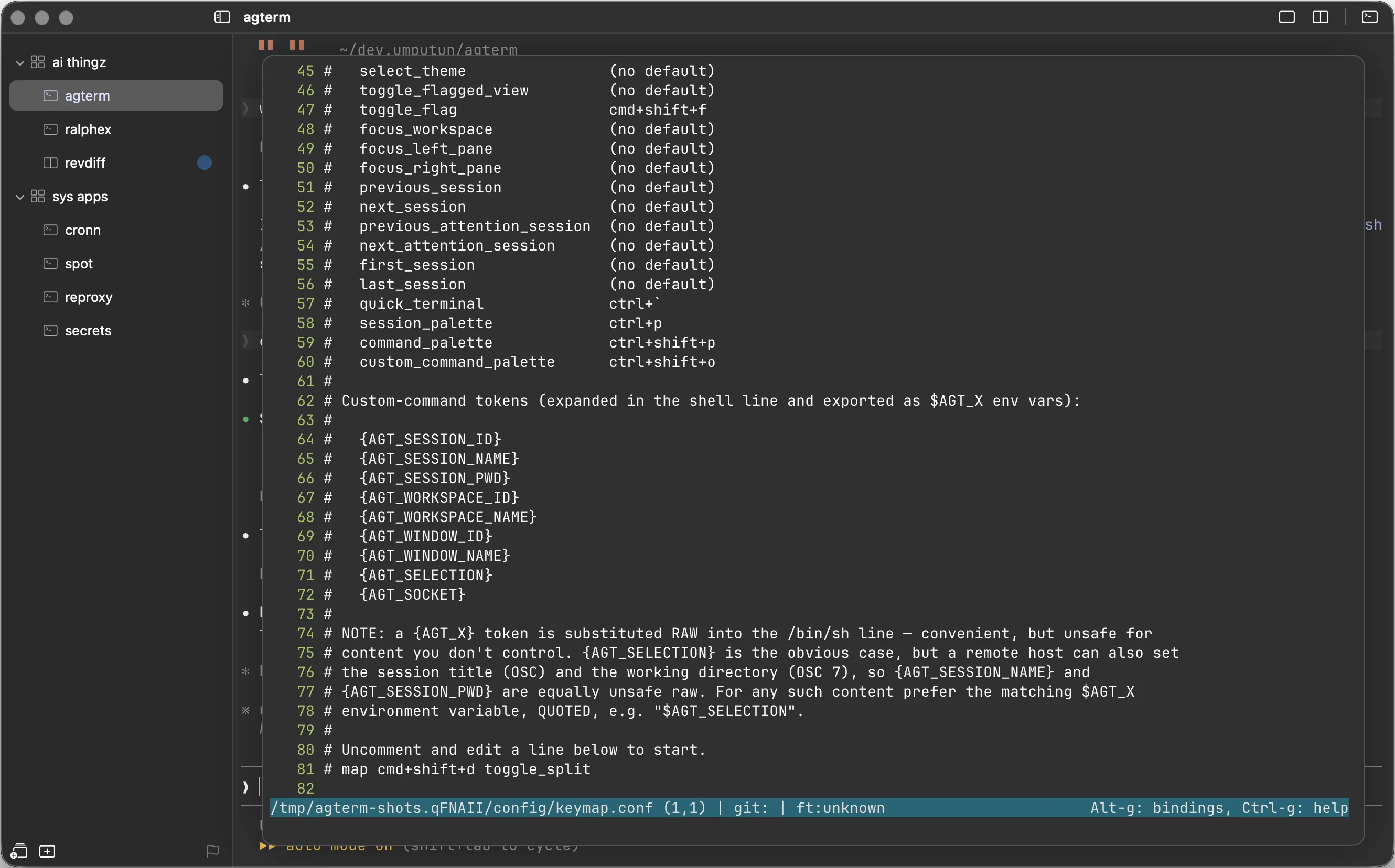 Keymap editor